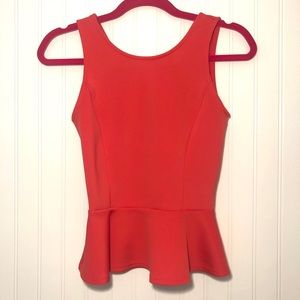 Coral peplum top